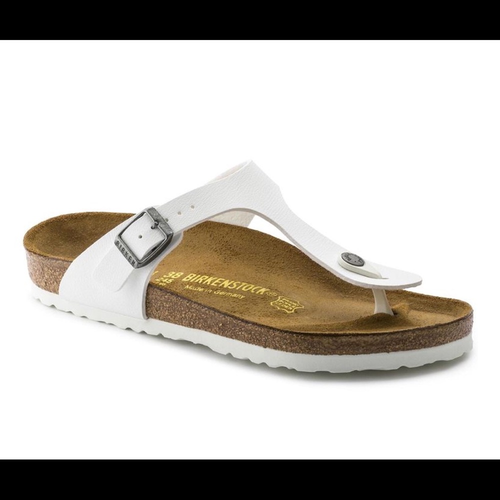 WHITE BIRKENSTOCK GIZEH BIRKO-FLOR